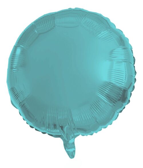 Folieballon Rond Pastel Aqua Metallic Mat - 45 cm