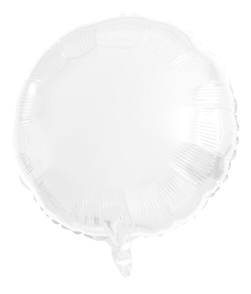 Folieballon Rond Wit Metallic Mat - 45 cm