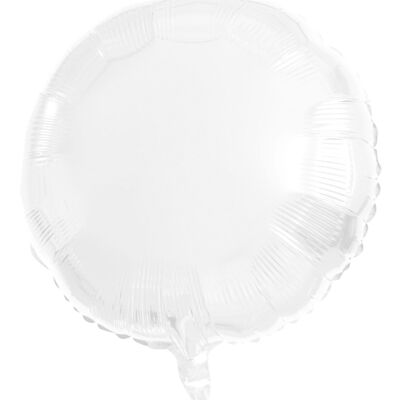 Folieballon Rond Wit Metallic Mat - 45 cm