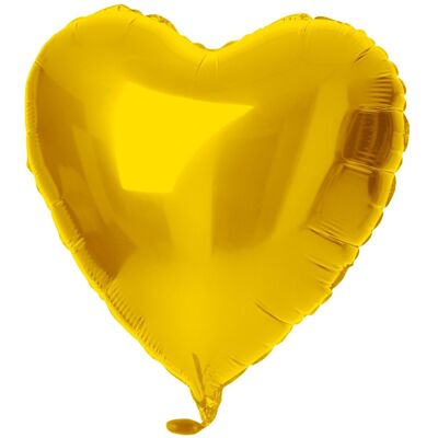 Ballon aluminium en forme de coeur doré - 45 cm