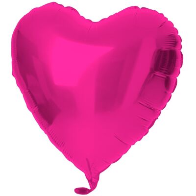 Folienballon Herzform Magenta - 45 cm