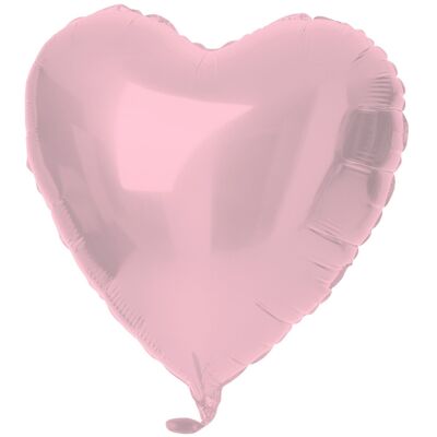 Foil Balloon Heart Shaped Pastel Pink Metallic Matte - 45 cm