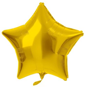 Ballon aluminium en forme d'étoile doré - 48 cm