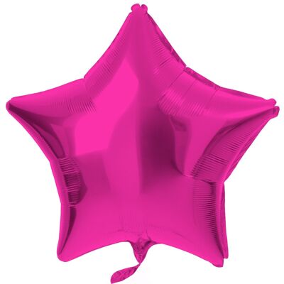 Ballon aluminium en forme d'étoile Magenta - 48 cm