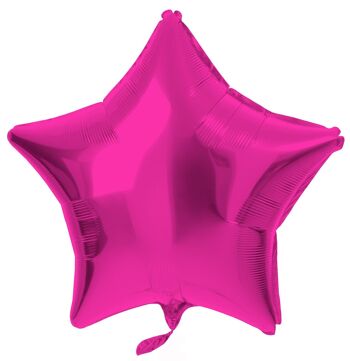 Ballon aluminium en forme d'étoile Magenta - 48 cm