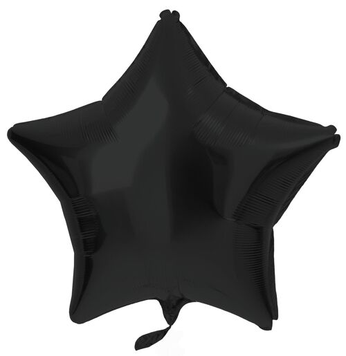 Folieballon Stervormig Zwart Metallic Mat - 48 cm