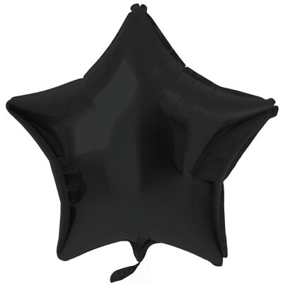 Ballon aluminium en forme d'étoile noir métallisé mat - 48 cm