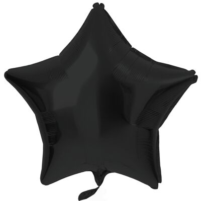 Folieballon Stervormig Zwart Metallic Mat - 48 cm