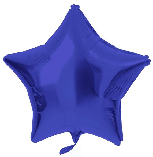 Folieballon Stervormig Blauw Metallic Mat - 48 cm