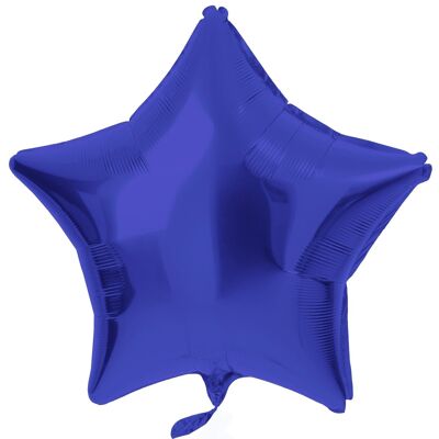 Ballon aluminium en forme d'étoile bleu métallisé mat - 48 cm