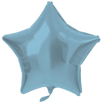 Folienballon Stern Pastellblau Metallic Matt - 48 cm