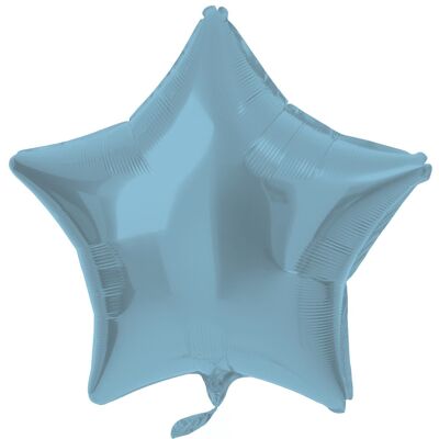 Globo Foil Forma Estrella Azul Pastel Metálico Mate - 48 cm