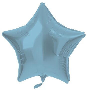 Ballon Aluminium Étoile Bleu Pastel Métallisé Mat - 48 cm