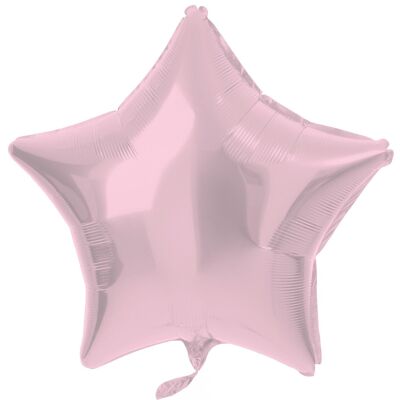 Globo Foil en Forma de Estrella Rosa Pastel Metálico Mate - 48 cm