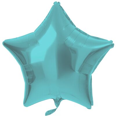 Ballon aluminium en forme d'étoile Pastel Aqua métallique mat - 48 cm