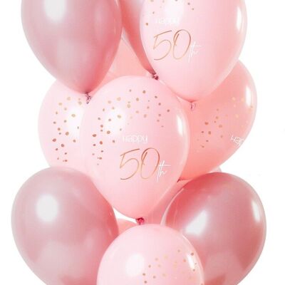 Ballons Elegant Lush Blush 50 Ans 30cm - 12 pièces