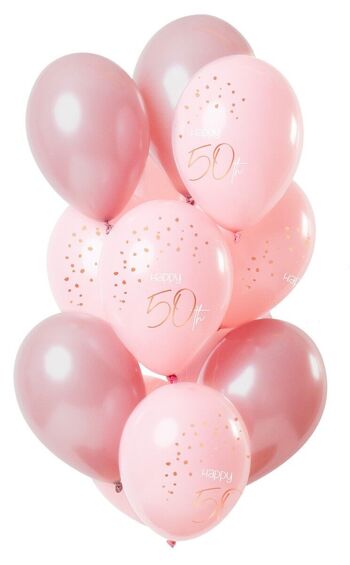 Ballons Elegant Lush Blush 50 Ans 30cm - 12 pièces