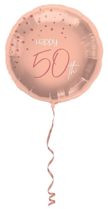 Ballon Aluminium Elégant Lush Blush 50 Ans - 45cm