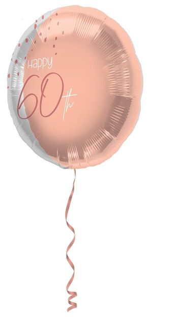 Ballon Aluminium Elégant Lush Blush 60 Ans - 45cm 1