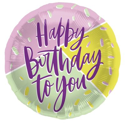 Foil Balloon Birthday Tricolor - 45 cm