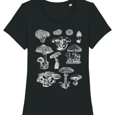Mushrooms T-shirt Women's - Black