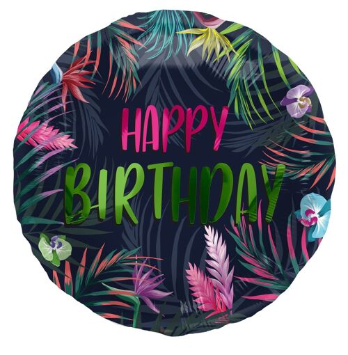 Folieballon Verjaardag Neon Tropical - 45 cm