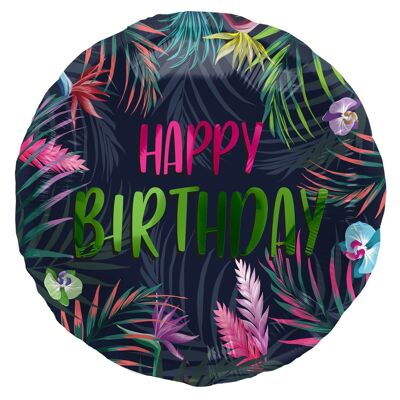 Folieballon Verjaardag Neon Tropical - 45 cm