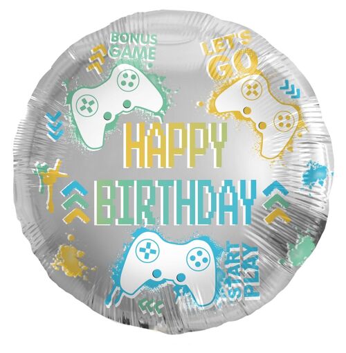 Folieballon Verjaardag Gaming - 45 cm