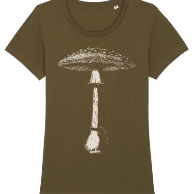 Amanita Muscaria Mushroom T-shirt Women's - Khaki