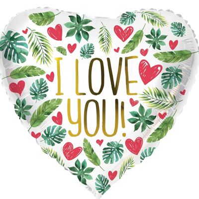 Folieballon Hartvormig I Love You - 45 cm