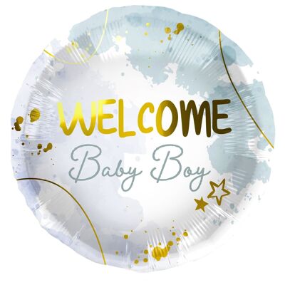 Foil Balloon Welcome Baby Boy Blue - 45 cm