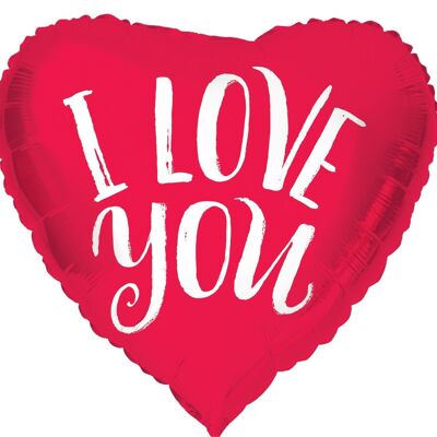 Foil Balloon Heart Shaped I Love You Red - 45 cm