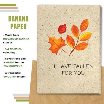 Handmade Eco Friendly Love Cards | Valentine's Day Cards | Love Greeting Cards |Pack of 8 Greeting Cards | Made With Plantable Seed Paper, Banana Paper, Elephant Poo Paper, Coffee Paper, Cotton Paper, Lemongrass Paper and more | Fallen For you