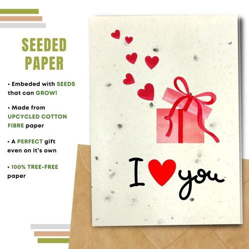Handmade Eco Friendly Love Cards | Valentine's Day Cards | Love Greeting Cards |Pack of 8 Greeting Cards | Made With Plantable Seed Paper, Banana Paper, Elephant Poo Paper, Coffee Paper, Cotton Paper, Lemongrass Paper and more | Gift and Hearts