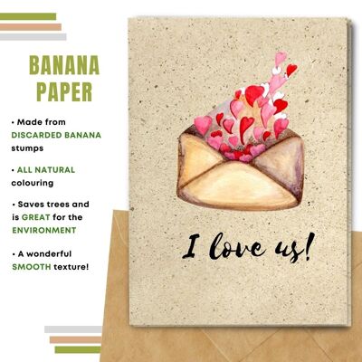 Handmade Eco Friendly Love Cards | Valentine's Day Cards | Love Greeting Cards |Pack of 8 Greeting Cards | Made With Plantable Seed Paper, Banana Paper, Elephant Poo Paper, Coffee Paper, Cotton Paper, Lemongrass Paper and more |I love us