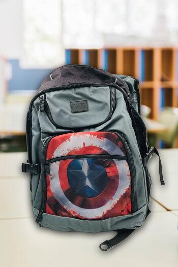 Marvel Civil War Captain America Shield Sac à dos étudiant 4