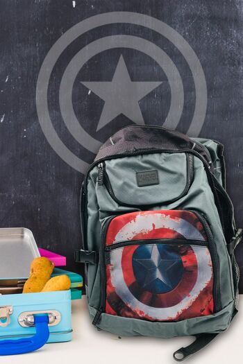 Marvel Civil War Captain America Shield Sac à dos étudiant 6