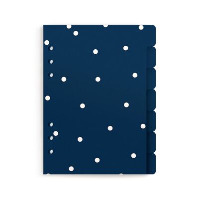 Set de 7 separadores para tu agenda de anillas. A5. Navy