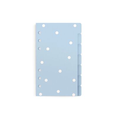 Set of 7 dividers for your ring diary. A6. calm blue