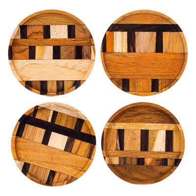 Upcycled Handmade End Grain Wooden Coasters (set of 4)