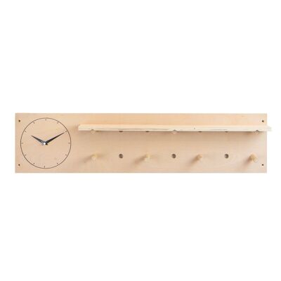 Pegboard-organizer with Clock and Storage Shelf