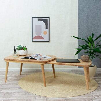 Table de salon extensible en bois massif 5