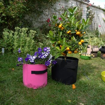 Pot de fleurs en feutre pour intérieur et extérieur, Couleur : Noir, 20L 4