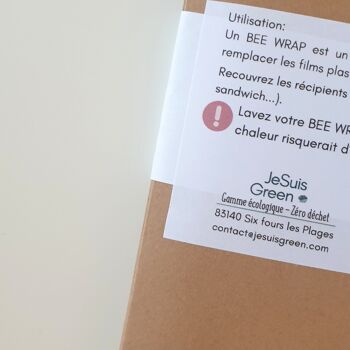Bee Wrap 3 tailles - emballage réutilisables / zéro déchet / cire d'abeille / écologique 3