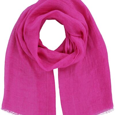 Paola- linen summer scarf - fuchsia - 690