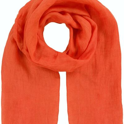 Paola- linen summer scarf - orange - 760