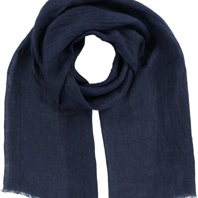 Paola- linen summer scarf - dark blue - 581