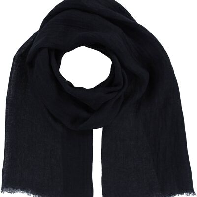 Paola- linen summer scarf - black - 200