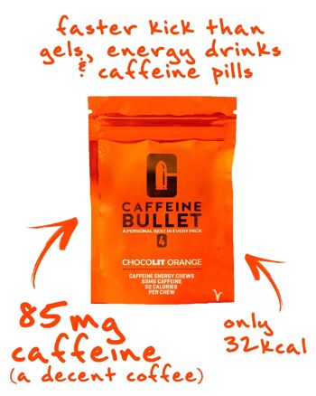 Caffeine Bullet Chocolate Orange Energy Chews Boîte de 20 Sachets 4