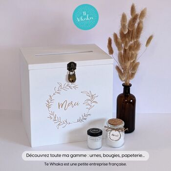 24 Bougies avec étiquette MERCI, ficelle et couvercle en liège | Idée cadeau invités mariage, bapteme, anniversaire, maitresse, nounou, atsem, aesh - Remerciements 7